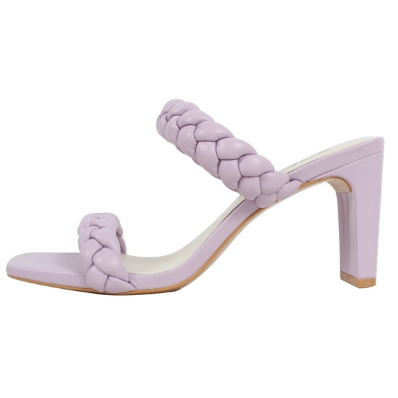 Orchid Braided Open Toe Double Strap Heels - Picture 3 of 5